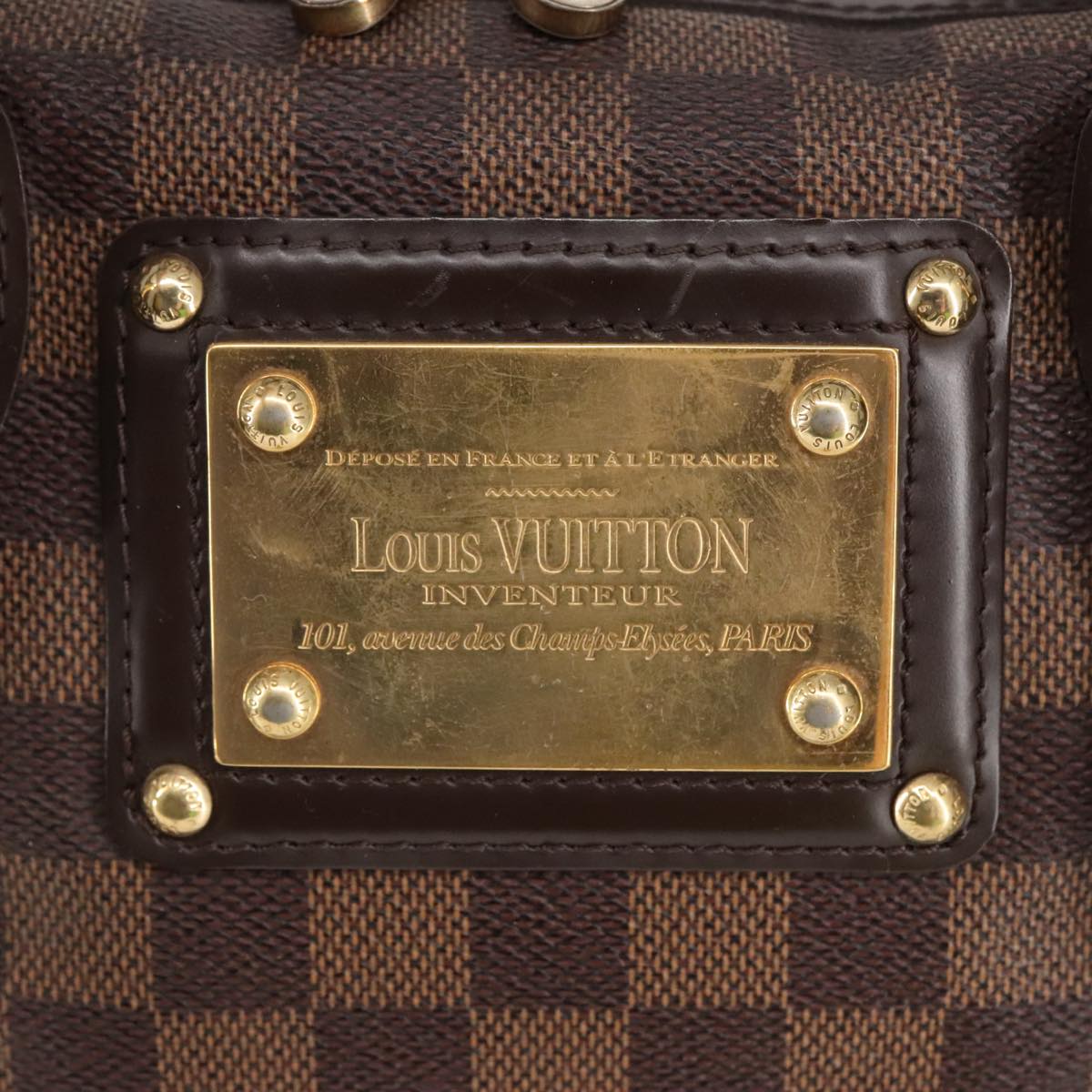 LOUIS VUITTON Damier Ebene Berkeley Hand Bag N52000 LV Auth 99247