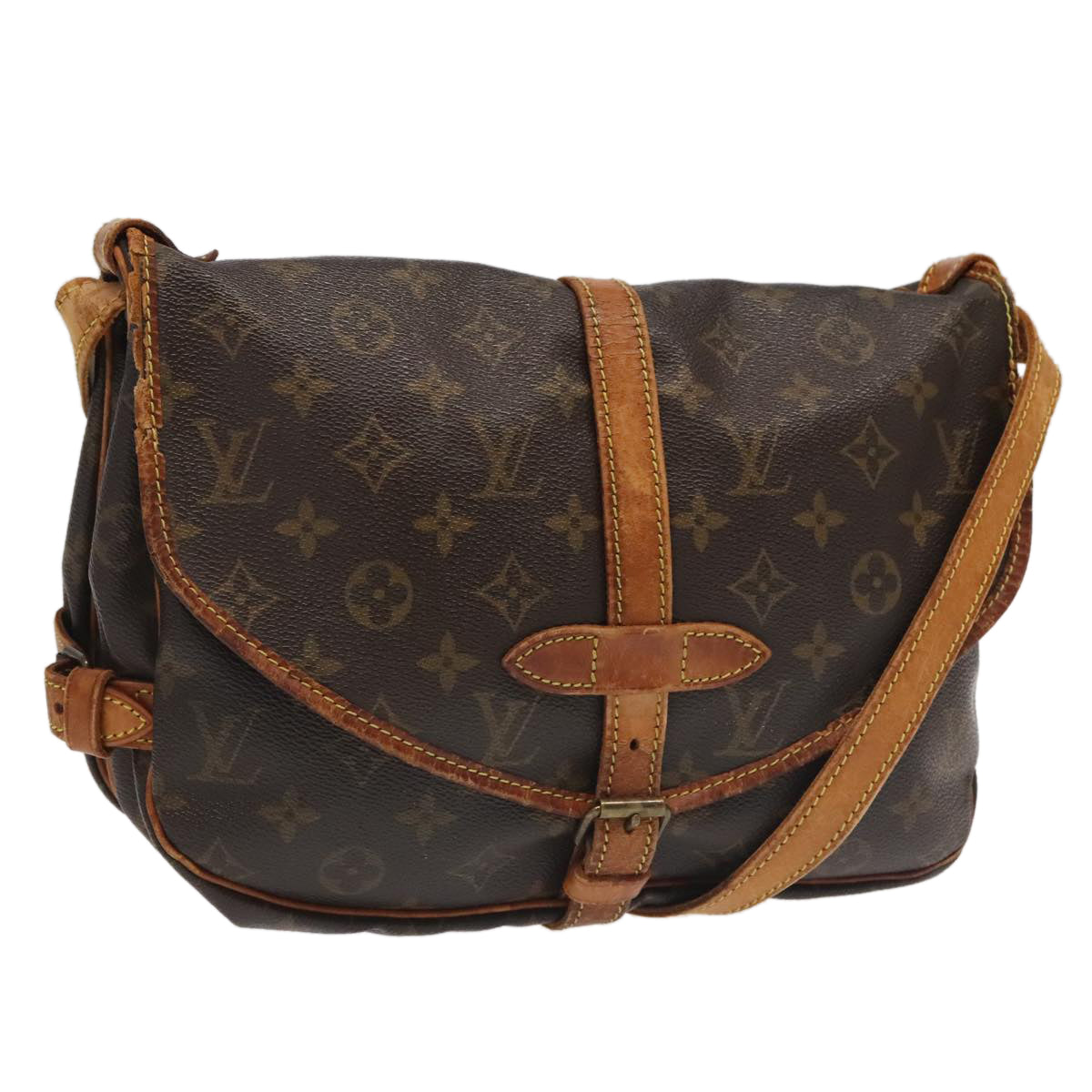 LOUIS VUITTON Monogram Saumur 30 Shoulder Bag M42256 LV Auth 99273