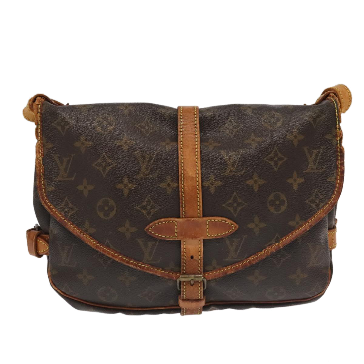 LOUIS VUITTON Monogram Saumur 30 Shoulder Bag M42256 LV Auth 99273