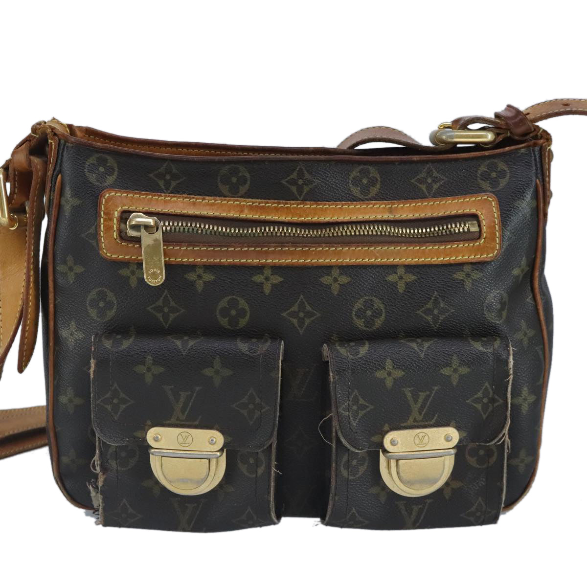 LOUIS VUITTON Monogram Hudson GM Shoulder Bag M40045 LV Auth 99282