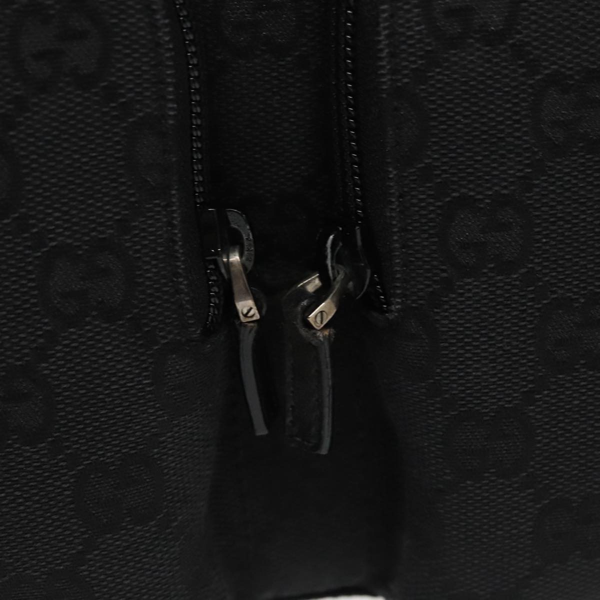 GUCCI GG Canvas Hand Bag Black Silver 002 1080 Auth 99299