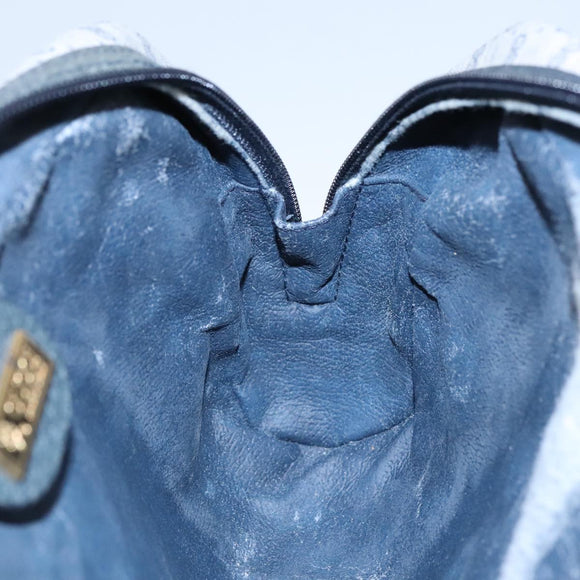 GUCCI Micro GG Supreme Clutch Bag PVC Navy Gold 014 89 0094 Auth 99300