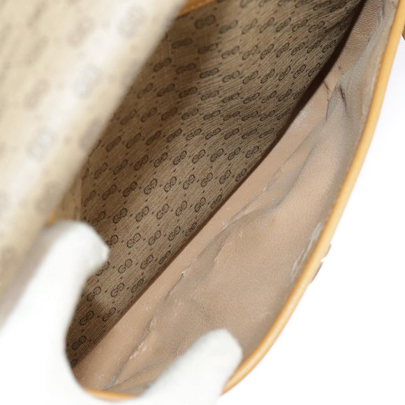 GUCCI Micro GG Supreme Shoulder Bag PVC Beige Gold Auth 99301