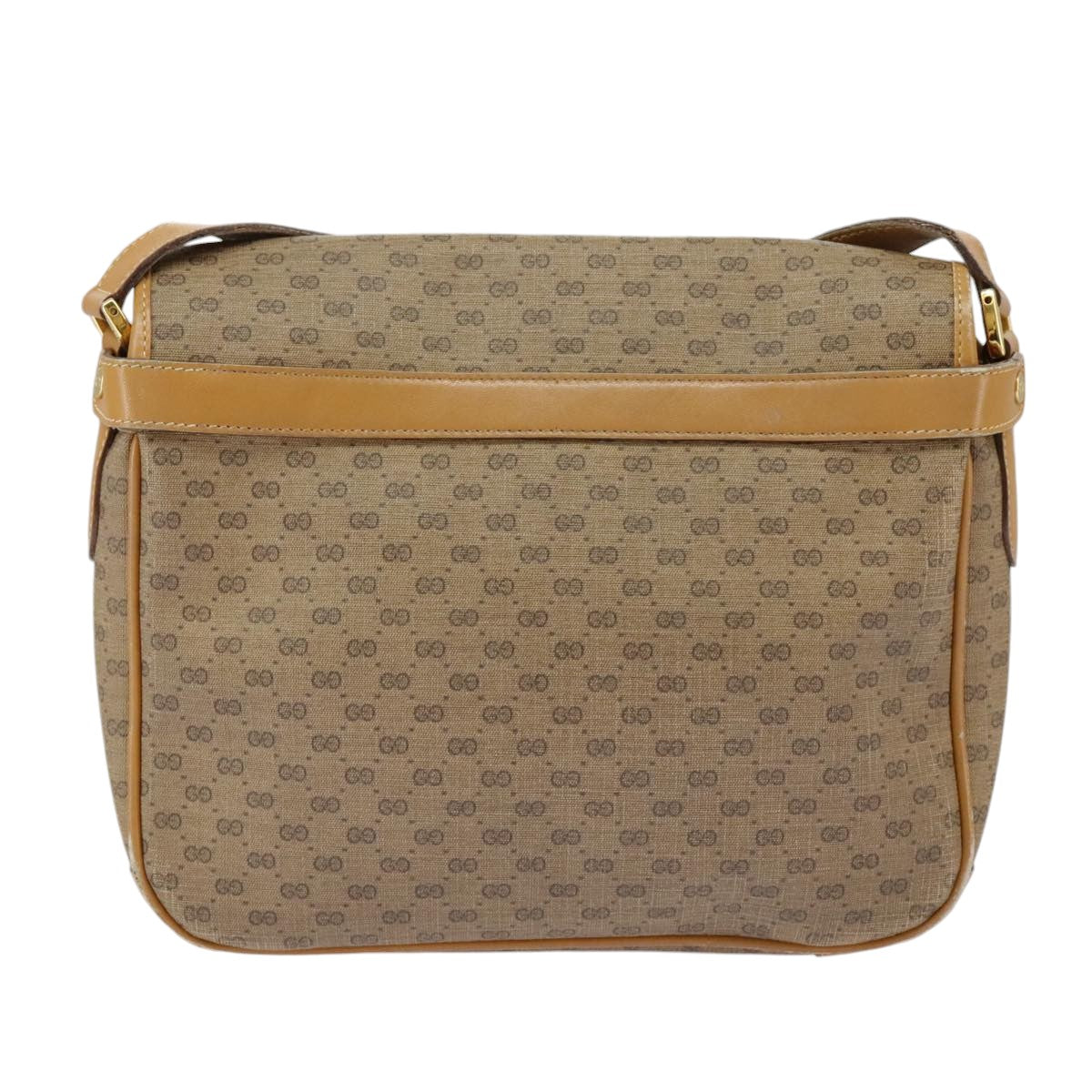 GUCCI Micro GG Supreme Shoulder Bag PVC Beige Gold Auth 99301 - 0