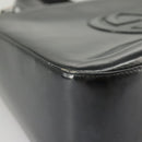 GUCCI Hand Bag Enamel 2way Black Silver 000 2058 0504 5 Auth 99303-9