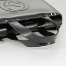 GUCCI Hand Bag Enamel 2way Black Silver 000 2058 0504 5 Auth 99303-7