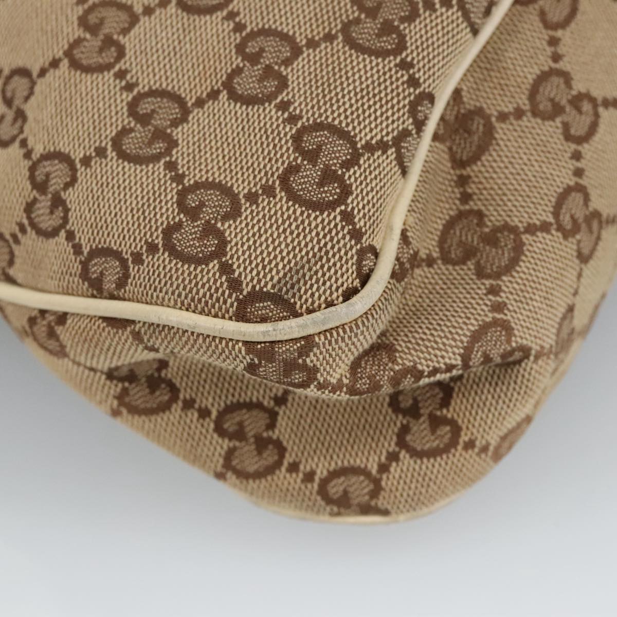 GUCCI GG Canvas Tote Bag Beige Gold 163288 Auth 99307