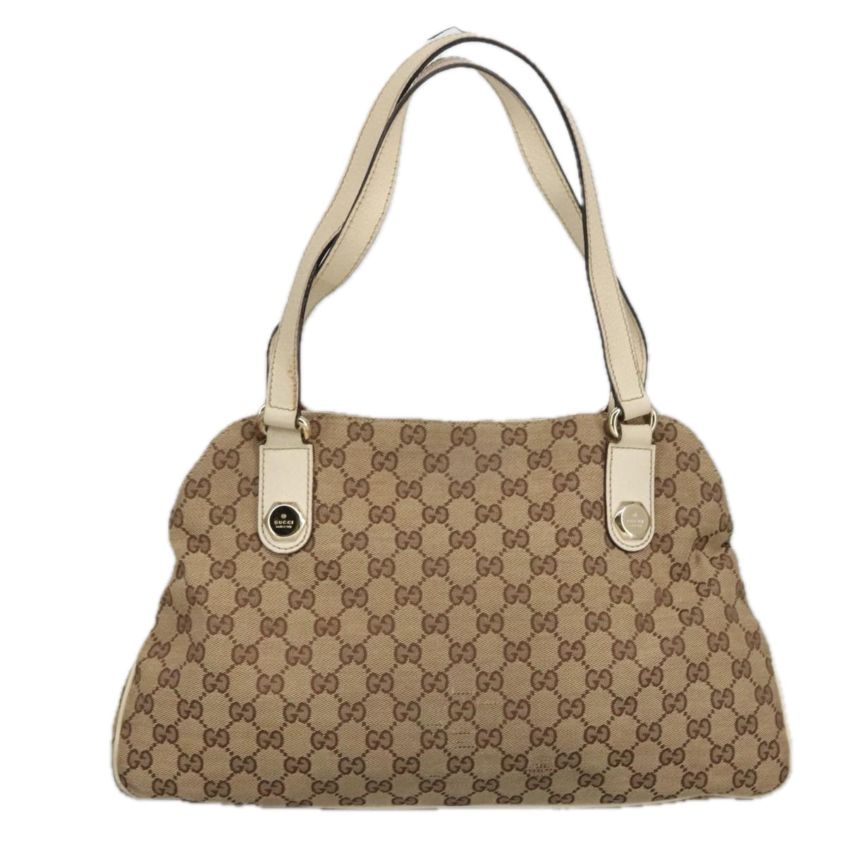 GUCCI GG Canvas Tote Bag Beige Gold 163288 Auth 99307 - 0