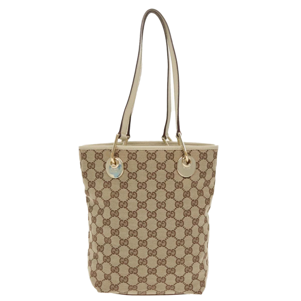 GUCCI GG Canvas Shoulder Bag Beige Gold 120840 Auth 99308 - 0