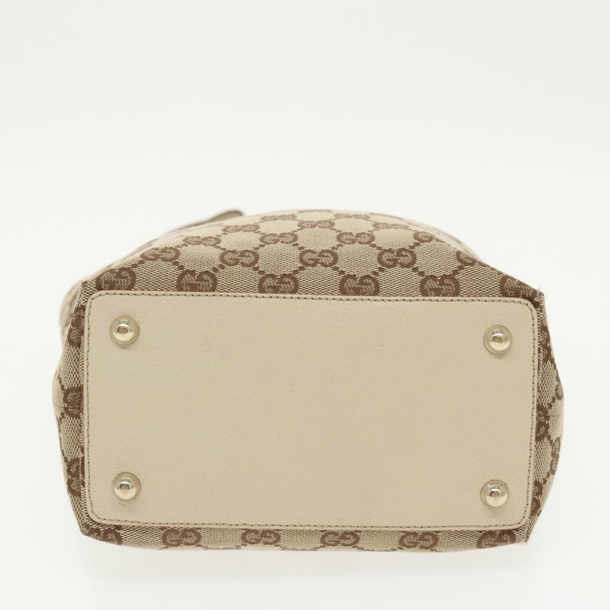 GUCCI GG Canvas Shoulder Bag Beige Gold 120840 Auth 99308