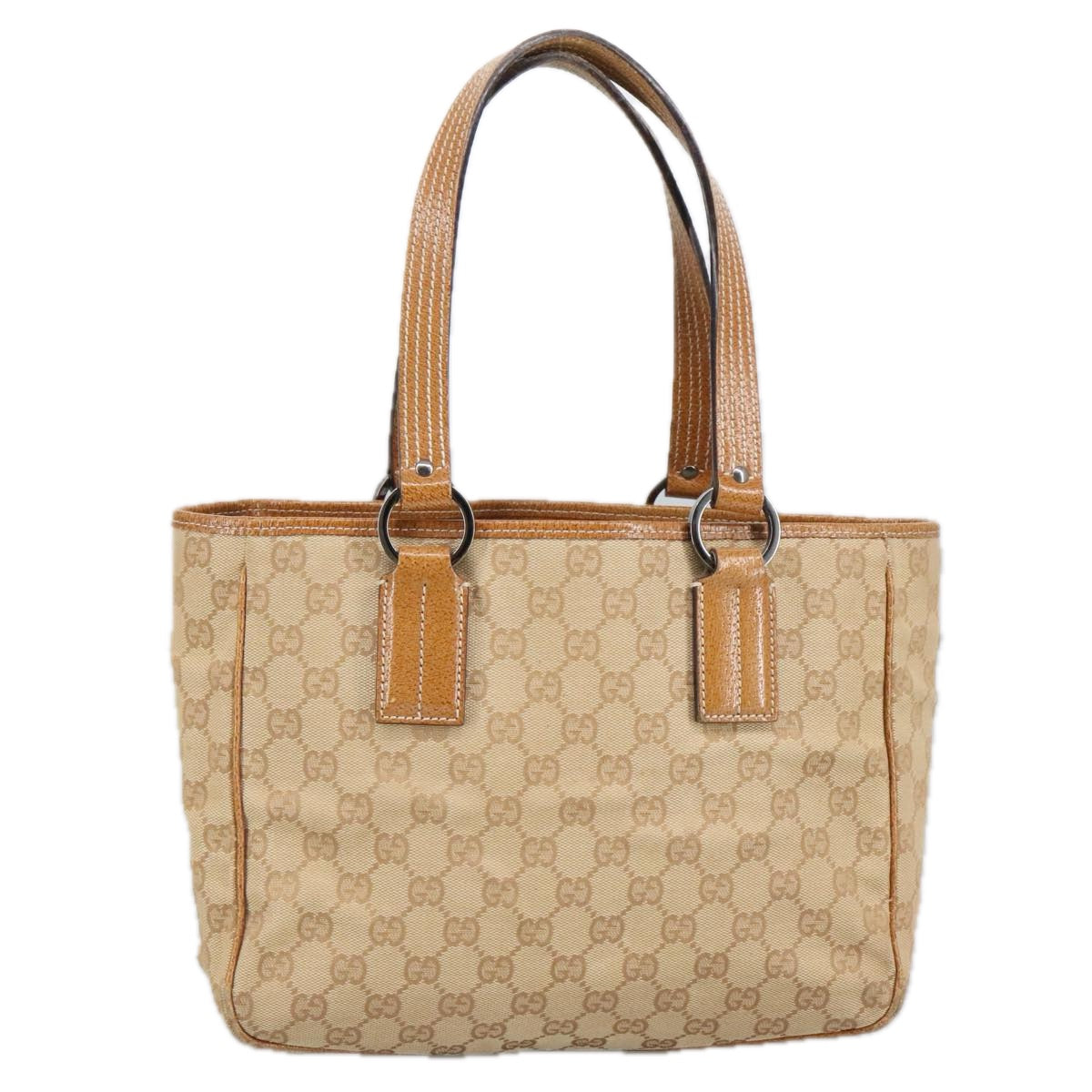 GUCCI GG Canvas Shoulder Bag Beige 113019 Auth 99309