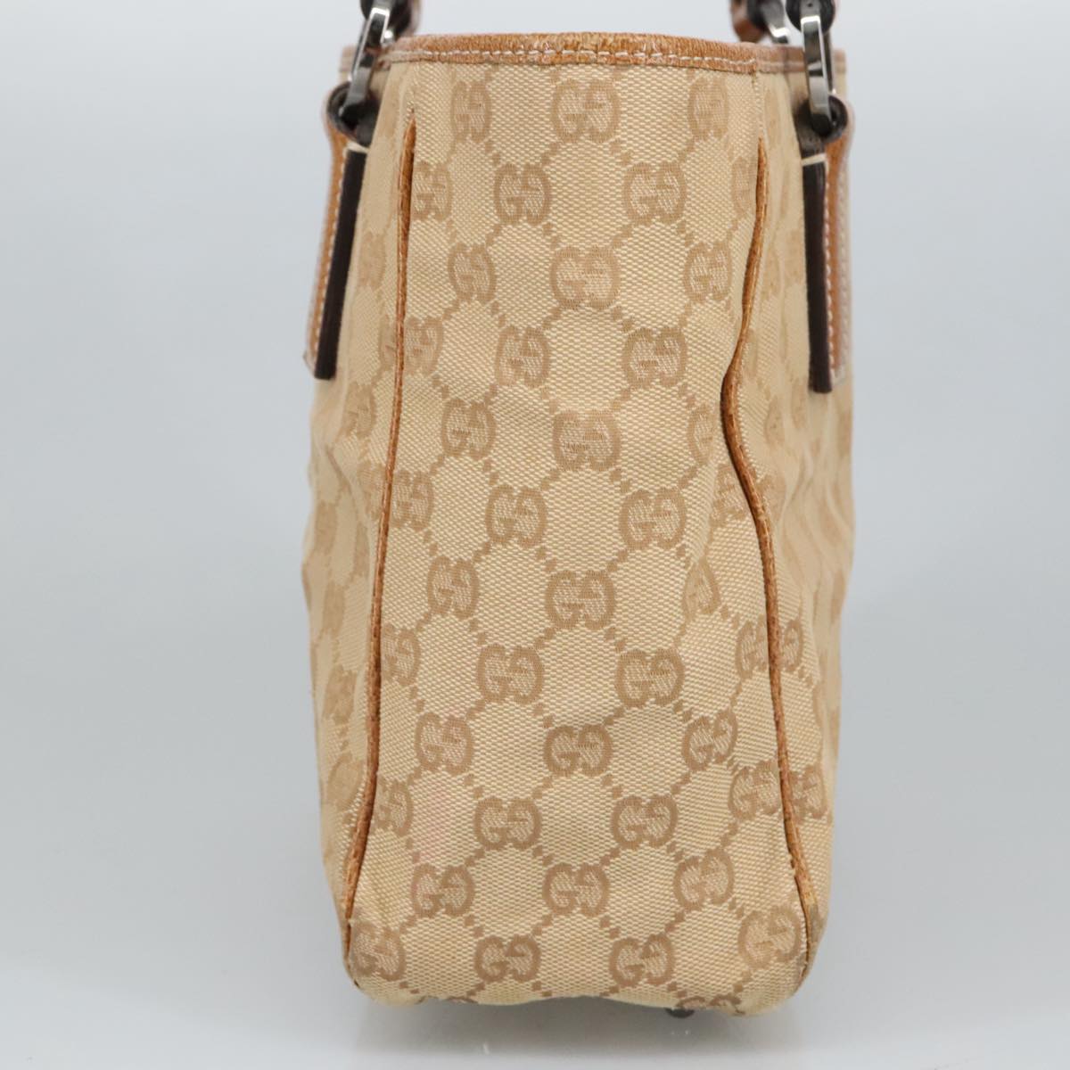 GUCCI GG Canvas Shoulder Bag Beige 113019 Auth 99309