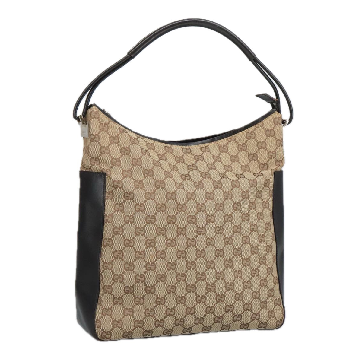 GUCCI GG Canvas Hand Bag Beige 001 3770 Auth 99311