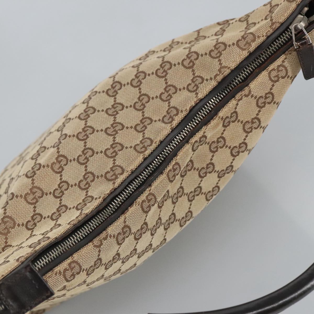 GUCCI GG Canvas Hand Bag Beige 001 3770 Auth 99311