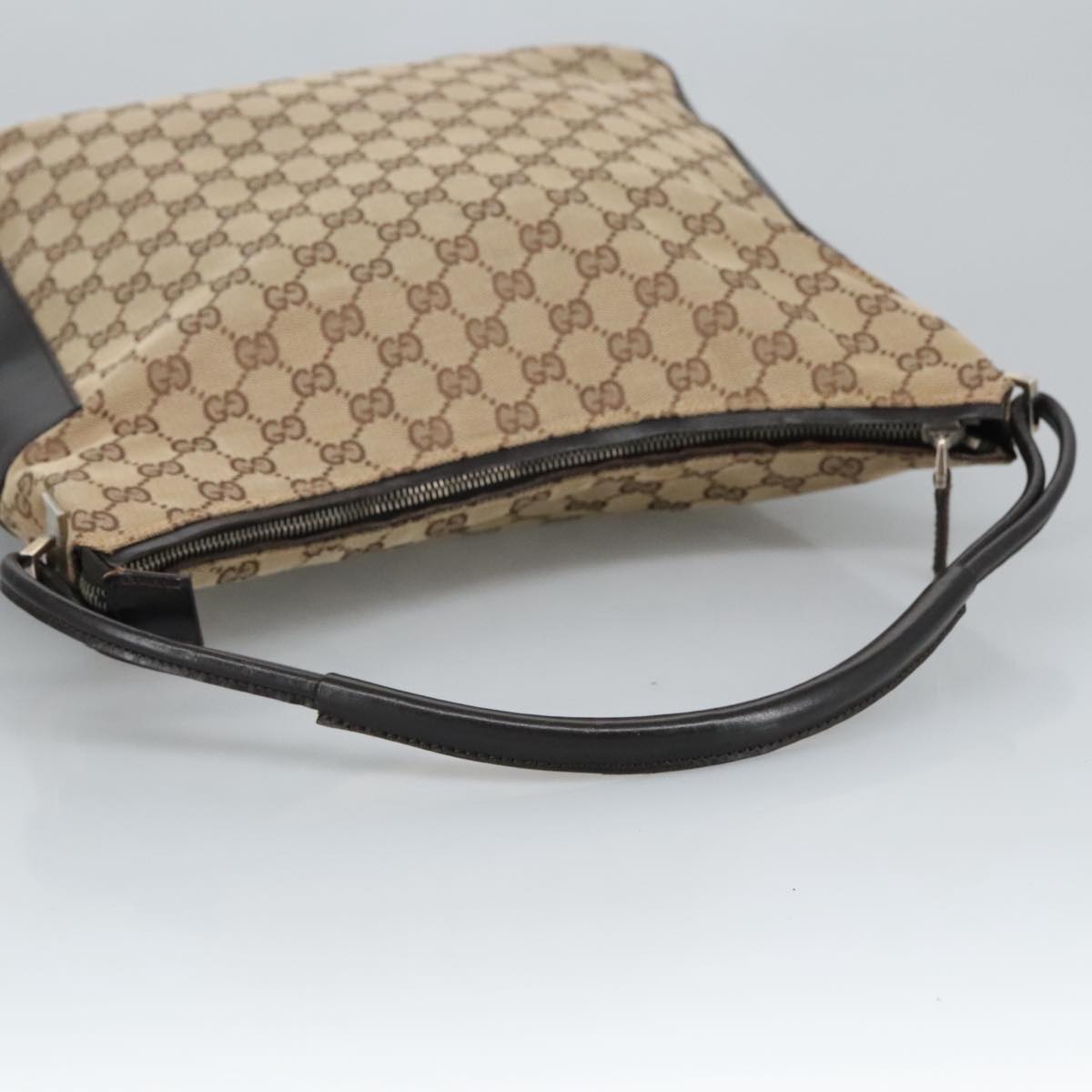 GUCCI GG Canvas Hand Bag Beige 001 3770 Auth 99311