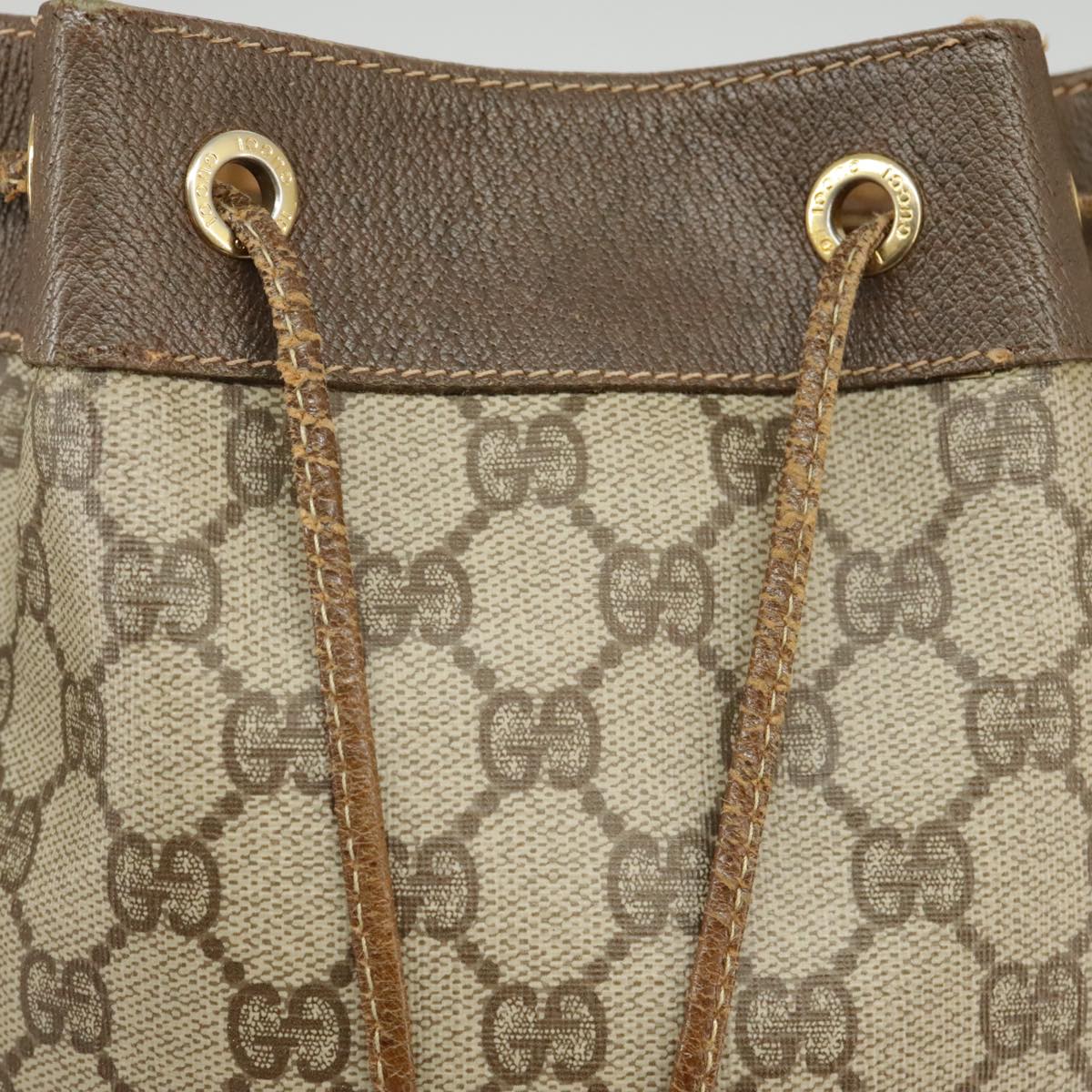 GUCCI GG Supreme Web Sherry Line Shoulder Bag PVC Beige 164 02 034 Auth 99316