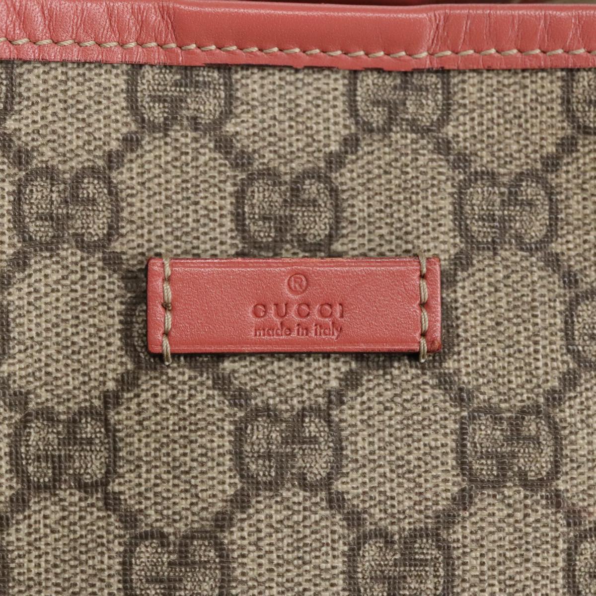 GUCCI GG Supreme Shoulder Bag PVC Beige 197953 Auth 99318