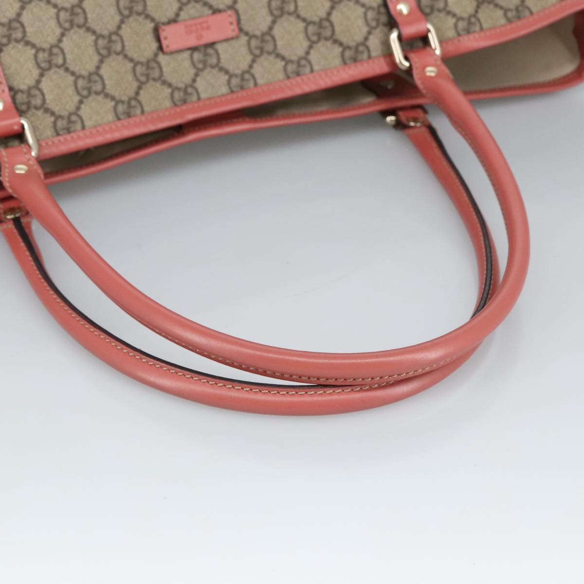 GUCCI GG Supreme Shoulder Bag PVC Beige 197953 Auth 99318