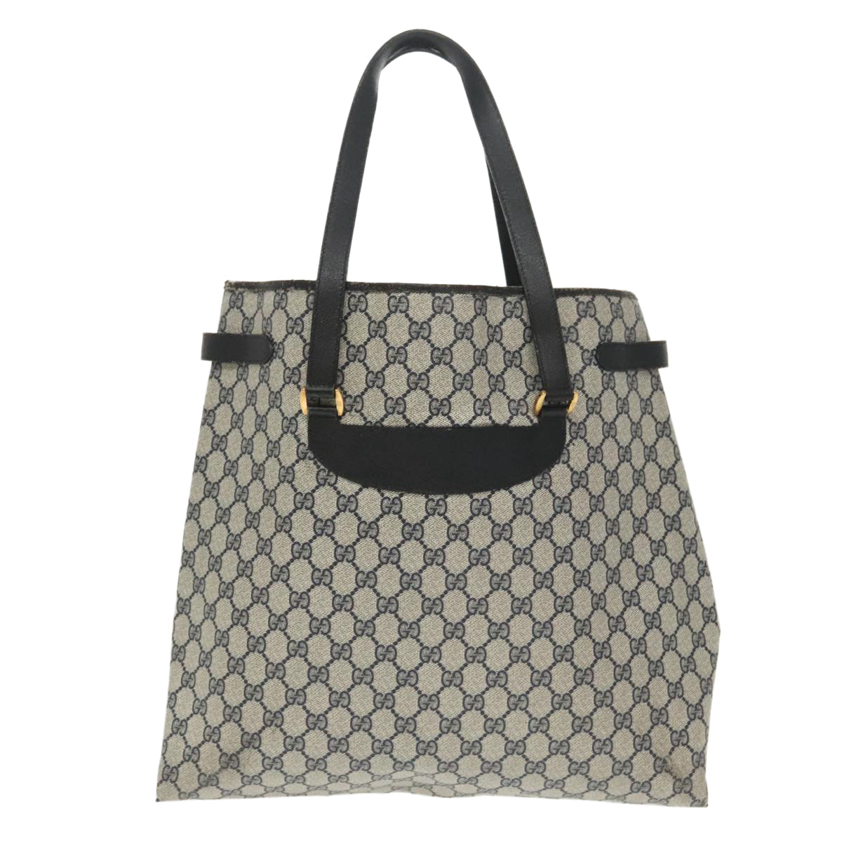 GUCCI GG Supreme Tote Bag PVC Navy Gold 39 02 061 Auth 99319