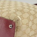 GUCCI GG Canvas Tote Bag Beige Silver Red 120836 Auth 99322-16