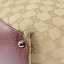 GUCCI GG Canvas Tote Bag Beige Silver Red 120836 Auth 99322-9