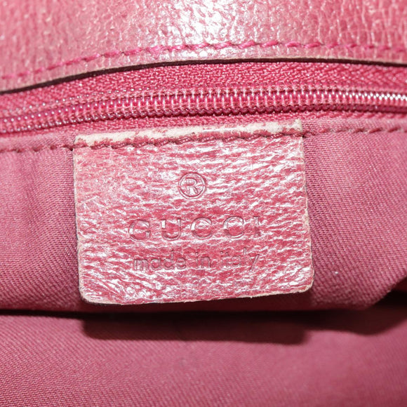 GUCCI GG Canvas Tote Bag Beige Silver Red 120836 Auth 99322