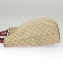 GUCCI GG Canvas Tote Bag Beige Silver Red 120836 Auth 99322-3