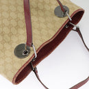 GUCCI GG Canvas Tote Bag Beige Silver Red 120836 Auth 99322-6