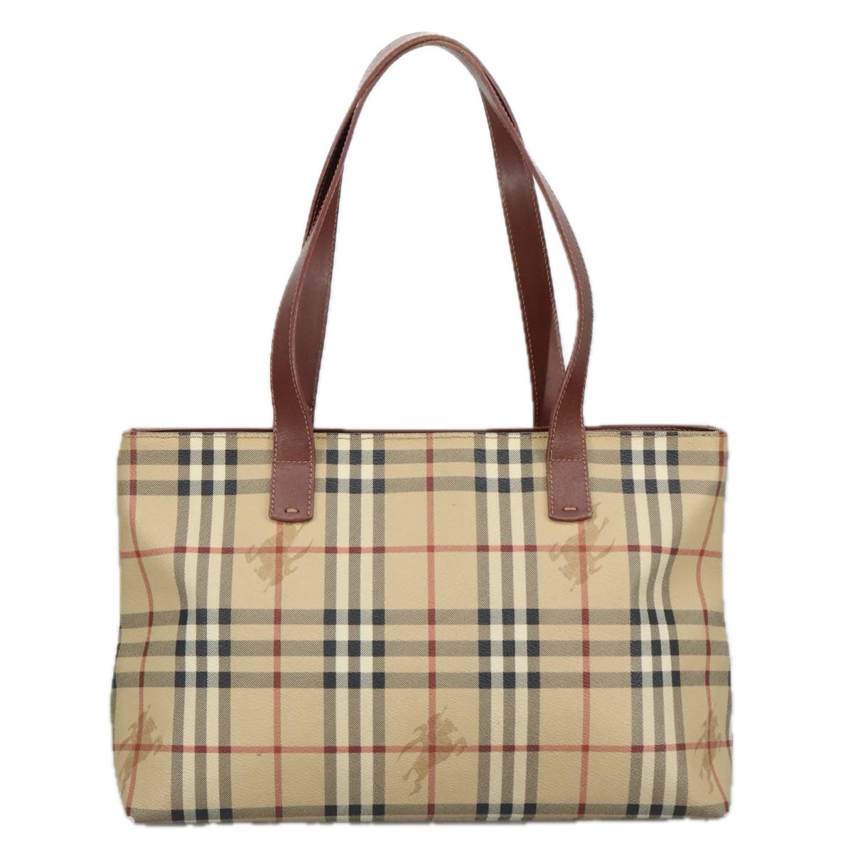 BURBERRY Nova Check Shoulder Bag PVC Beige Auth 99327 - 0