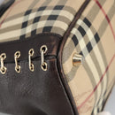 BURBERRY Nova Check Shoulder Bag PVC Beige Auth 99328-15