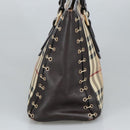 BURBERRY Nova Check Shoulder Bag PVC Beige Auth 99328-3