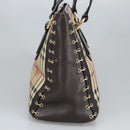 BURBERRY Nova Check Shoulder Bag PVC Beige Auth 99328-4