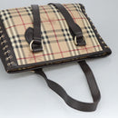 BURBERRY Nova Check Shoulder Bag PVC Beige Auth 99328-6