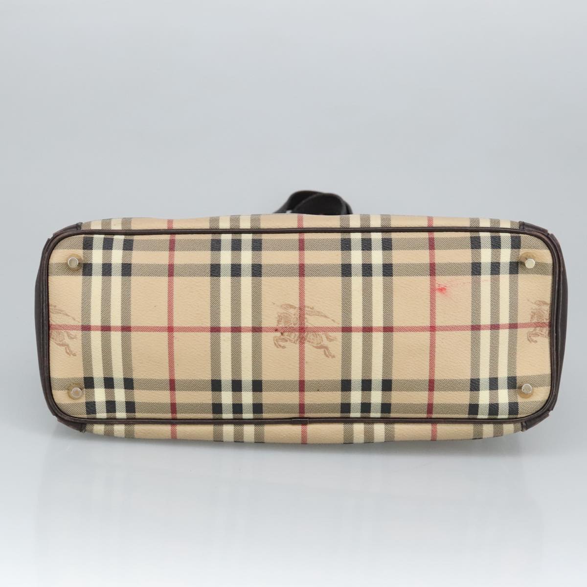 BURBERRY Nova Check Shoulder Bag PVC Beige Auth 99328