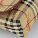 BURBERRY Nova Check Shoulder Bag PVC Beige Gold Auth 99330-9