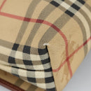 BURBERRY Nova Check Shoulder Bag PVC Beige Gold Auth 99330-16