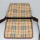 BURBERRY Nova Check Shoulder Bag PVC Beige Gold Auth 99330-19