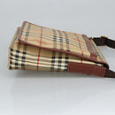 BURBERRY Nova Check Shoulder Bag PVC Beige Gold Auth 99330-3
