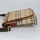 BURBERRY Nova Check Shoulder Bag PVC Beige Gold Auth 99330-4