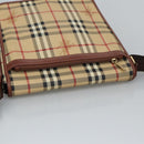 BURBERRY Nova Check Shoulder Bag PVC Beige Gold Auth 99330-6