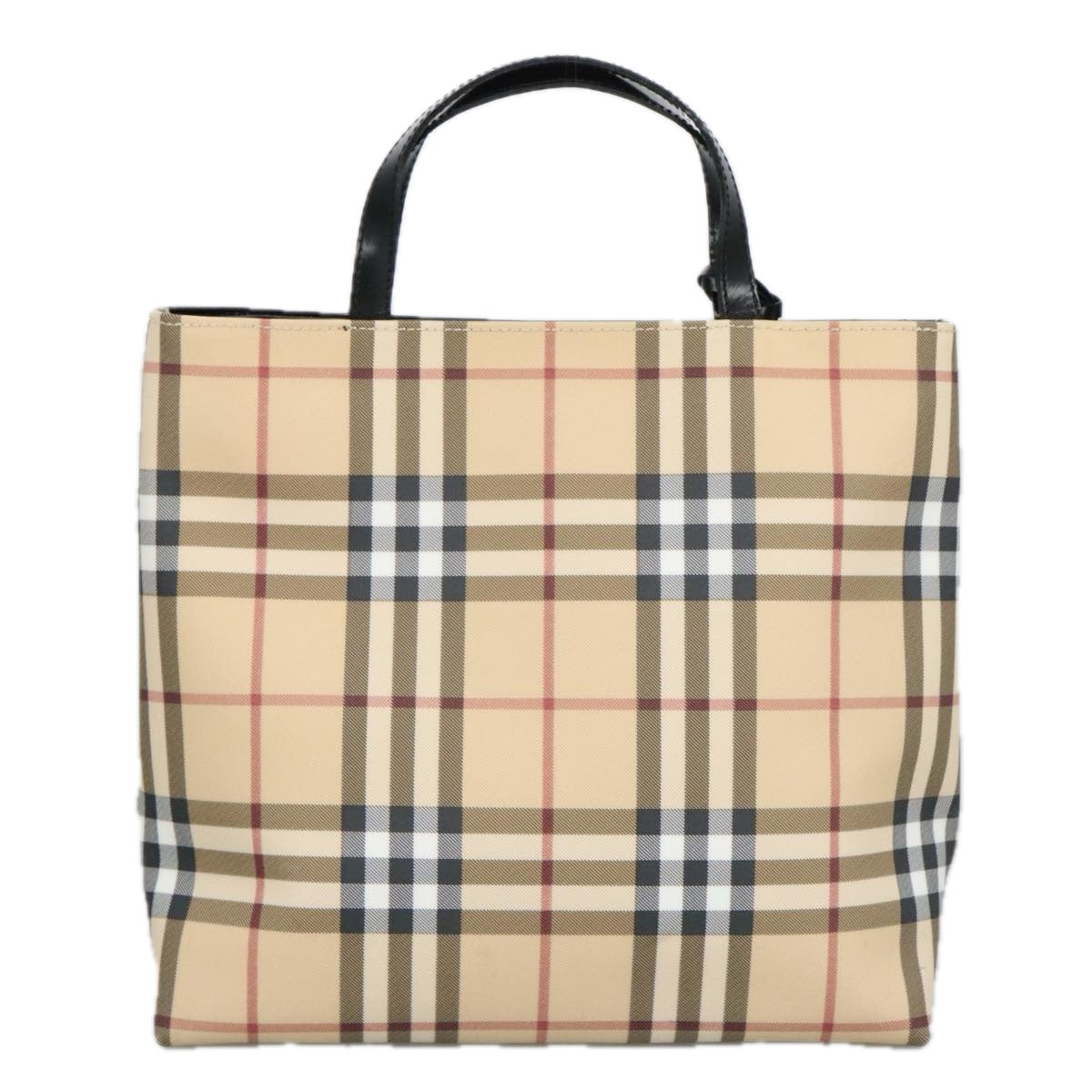 BURBERRY Nova Check Hand Bag PVC Beige Auth 99333 - 0