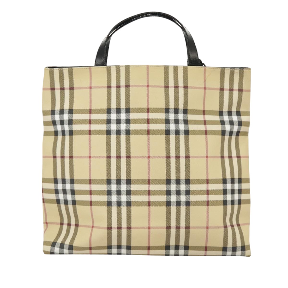 BURBERRY Nova Check Tote Bag PVC Beige Auth 99335 - 0