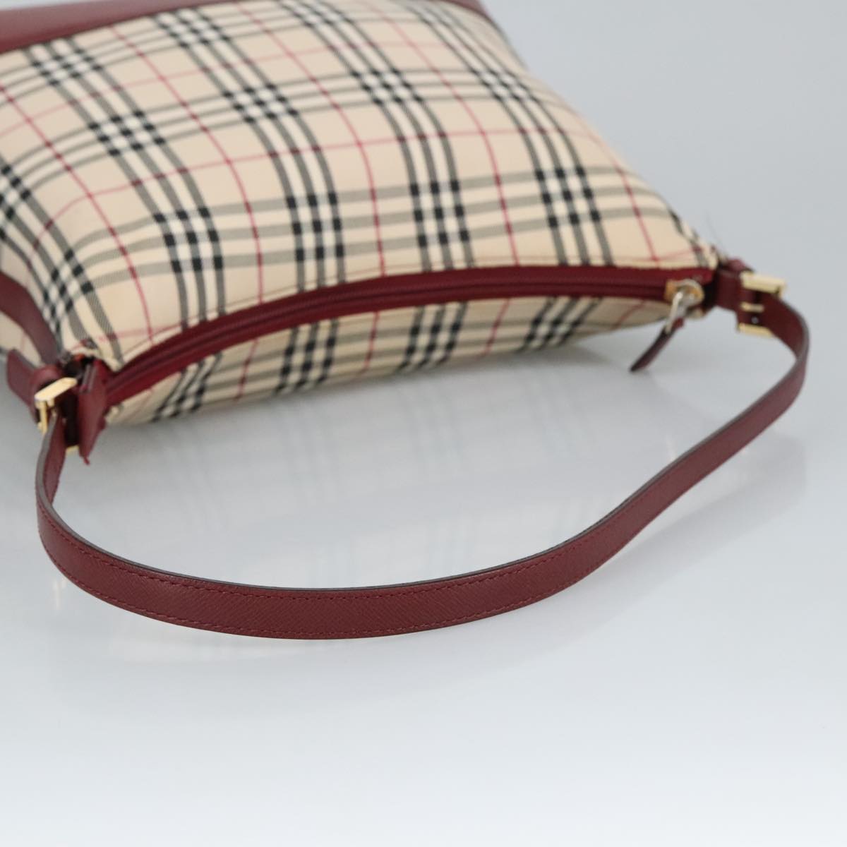 BURBERRY Nova Check Shoulder Bag Canvas Beige Auth 99336