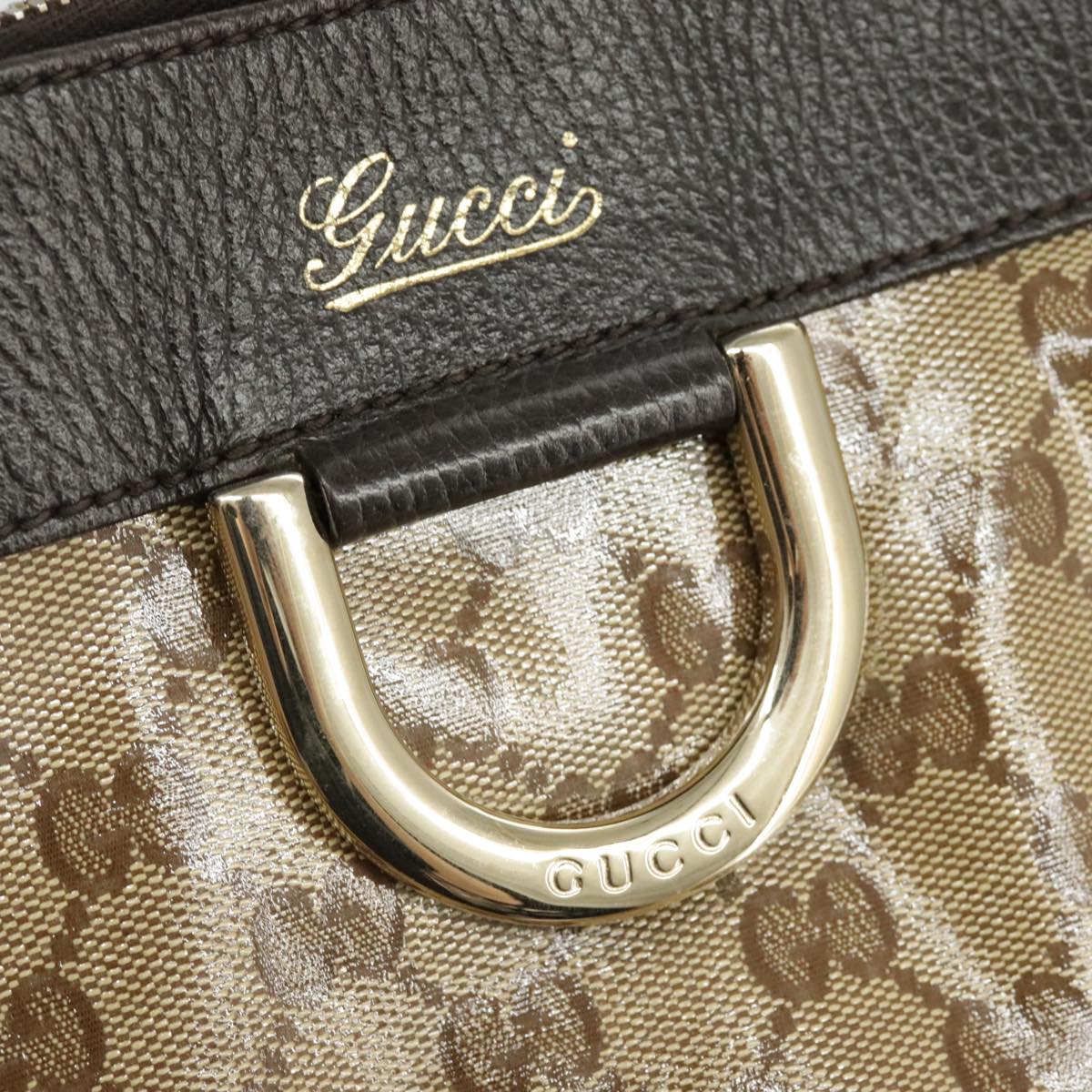 GUCCI GG Crystal Shoulder Bag Beige Gold 327787 Auth 99347