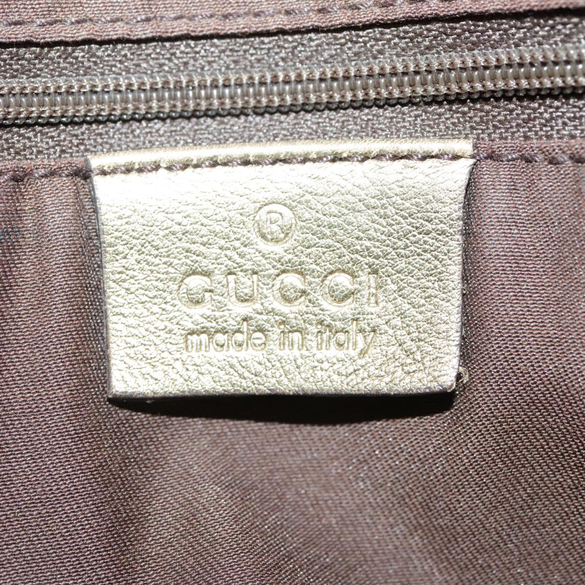 GUCCI GG Canvas Shoulder Bag Brown Gold 163805 Auth 99348