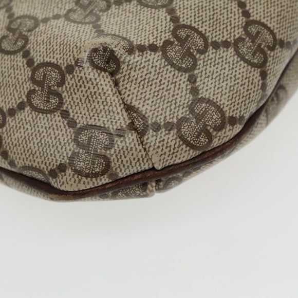 GUCCI GG Supreme Web Sherry Line Umhängetasche PVC Beige Rot Grün Auth 99352
