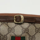 GUCCI GG Supreme Web Sherry Line Umhängetasche PVC Beige Rot Grün Auth 99352-10