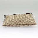 GUCCI GG Canvas Shoulder Bag Beige Silver 113013 Auth 99358-5