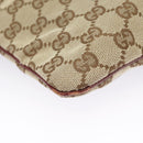 GUCCI GG Canvas Shoulder Bag Beige Silver 113013 Auth 99358-14