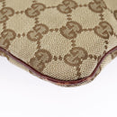 GUCCI GG Canvas Shoulder Bag Beige Silver 113013 Auth 99358-16